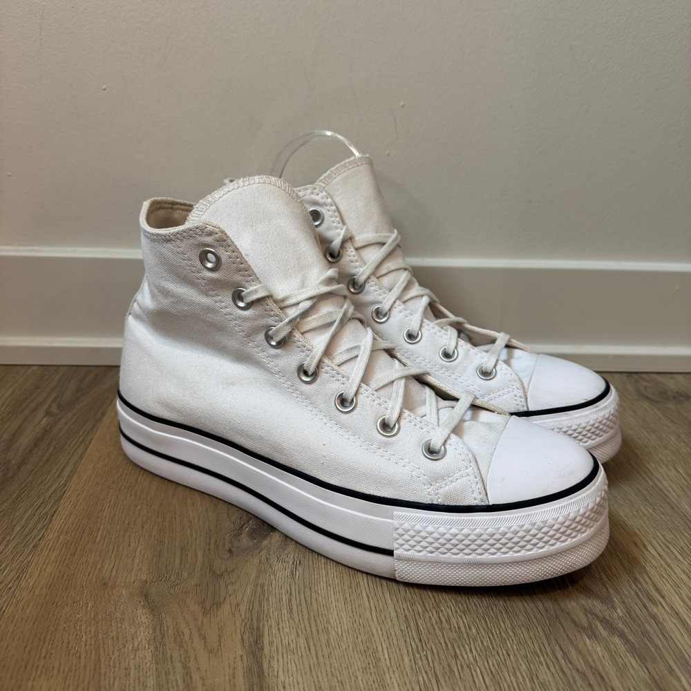 Converse Chuck Taylor All Star Lift Platform High Top White Sneakers Women's 10